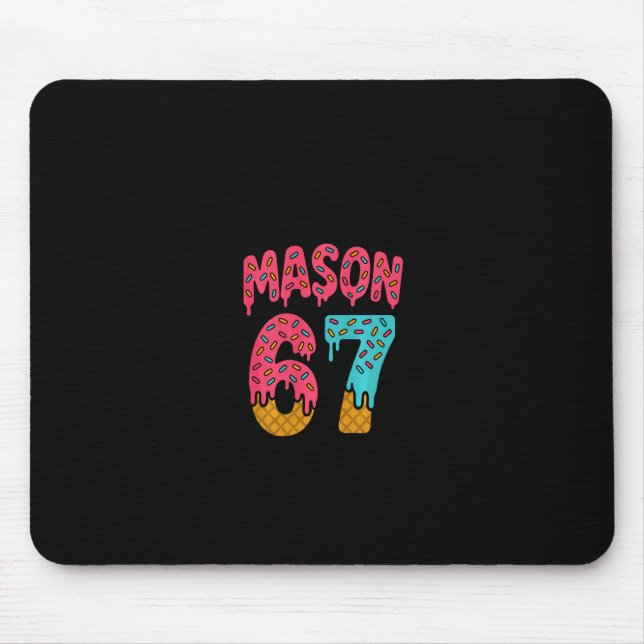 Mousepad Mason 67 Sorvete Meme Engraçado Seis Sete (em Ck)  (Frente)