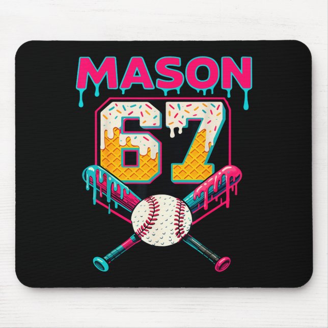 Mousepad Mason Engraçado 67 Seis Sete Srt Meme Sorvete Gota (Frente)