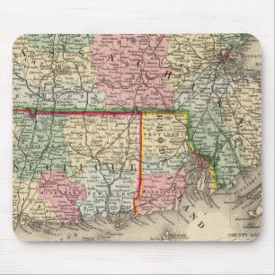 Mousepad Massa, Conn, Mapa RI de Mitchell