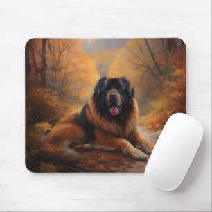 Mousepad Mastiff Tibetano no outono deixa cair inspiração