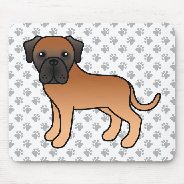 Mousepad Mastim Inglês Dourado Cachorro Cartoon Fofo (Frente)
