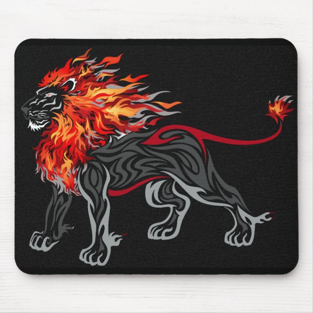 Mousepad Mat do mouse de leão flameado (Frente)