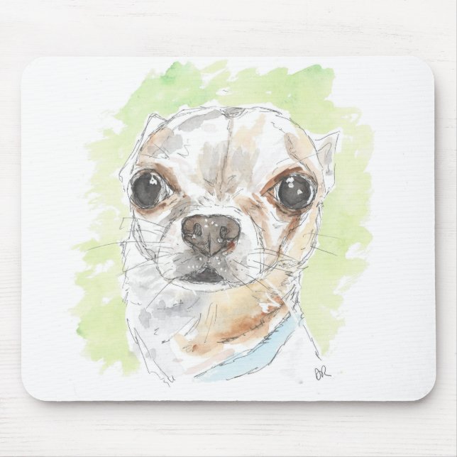 Mousepad Matador de rato de arte Chihuahua. (Frente)