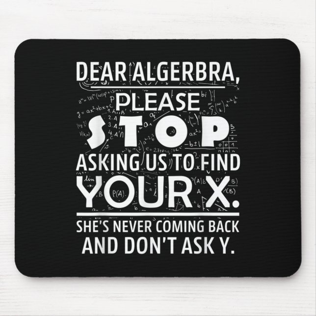 Mousepad Matemática Divertida Para Amantes de Matemática Ne (Frente)