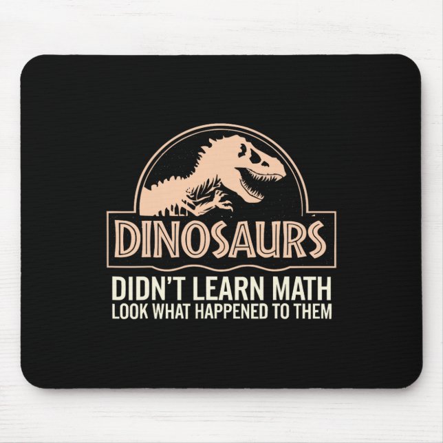 Mousepad Matemática Divertida Professor de Matemática, Dino (Frente)