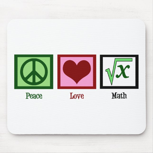 Mousepad Matemática do amor da paz (Frente)