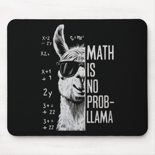 Mousepad Matemática Não É Prob-llama Llama Divertido Homem  (Frente)