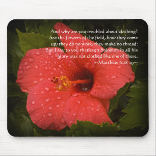 Mousepad Mateus 6:28-29 Hibiscus
