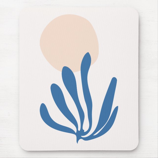 Mousepad Matisse inspirou o Celadon Blue, Peach Leaf Cutout (Frente)
