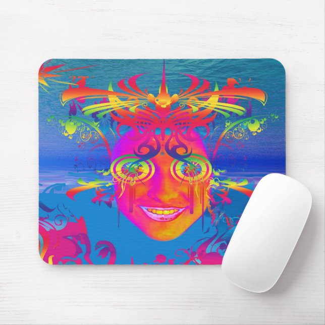 Mousepad Mato de Rato de Peixe Psicodélico (Com mouse)