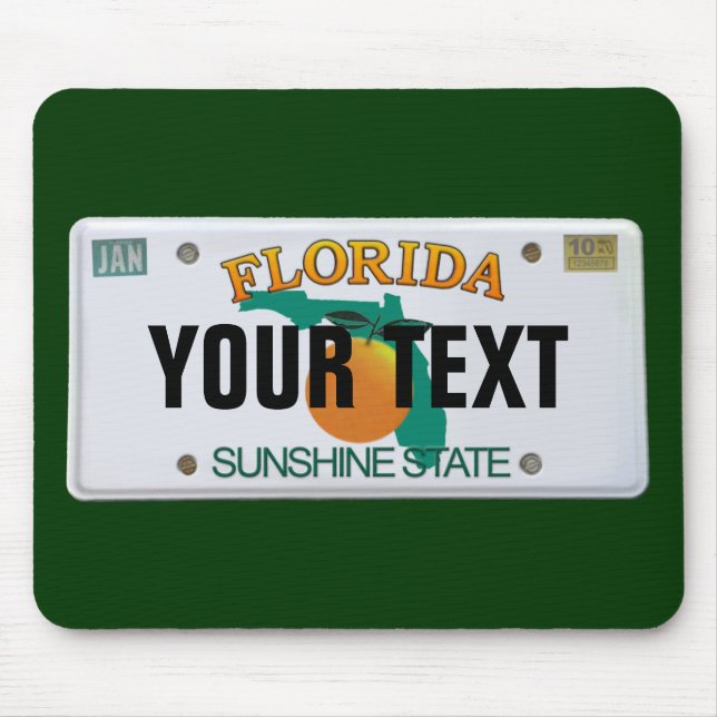 Mousepad Matrícula (customizável) de Florida (Frente)