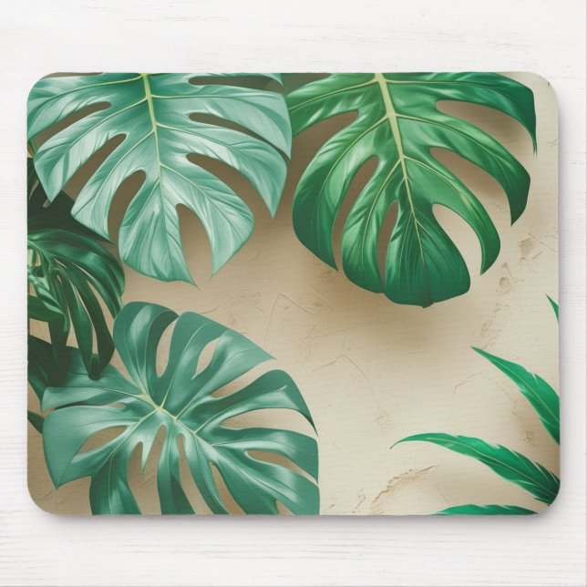 Mousepad Matriz De Mesa De Folha Tropical (Frente)