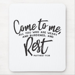 Mousepad Matthew 11 Bíblia Verse