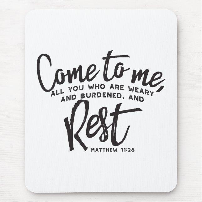 Mousepad Matthew 11 Bíblia Verse (Frente)
