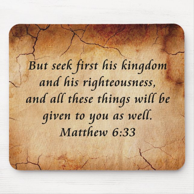 Mousepad Matthew 6:33 Bíblia Verse (Frente)