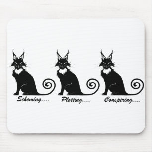 Mousepad Mau Plotting Cat Trio