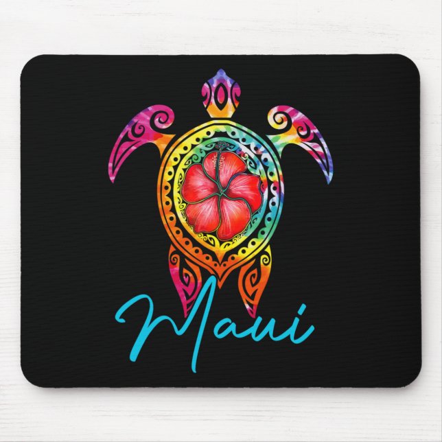 Mousepad Maui Hawaii Tie Dye Sea Turtle (Frente)
