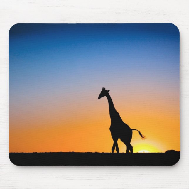 Mousepad Mauspad girafa pôr do sol (Frente)