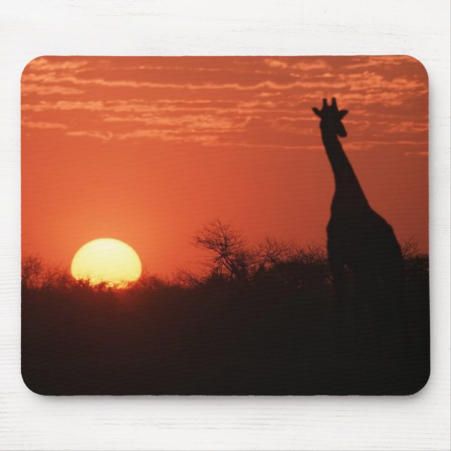 Mousepad Mauspad girafa pôr do sol (Frente)