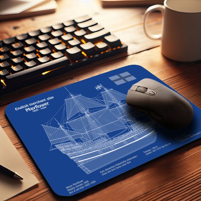 Mousepad Mayflower - planos de projeto de navio ABD (Criador carregado)