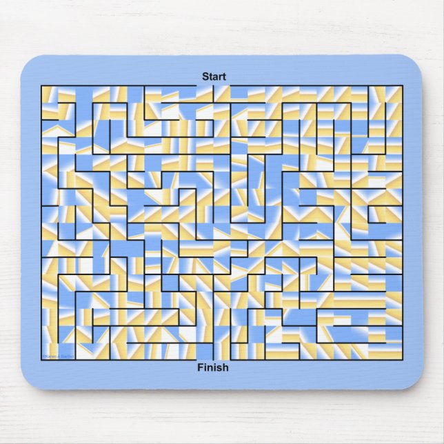 Mousepad Maze azul e amarelo (Frente)