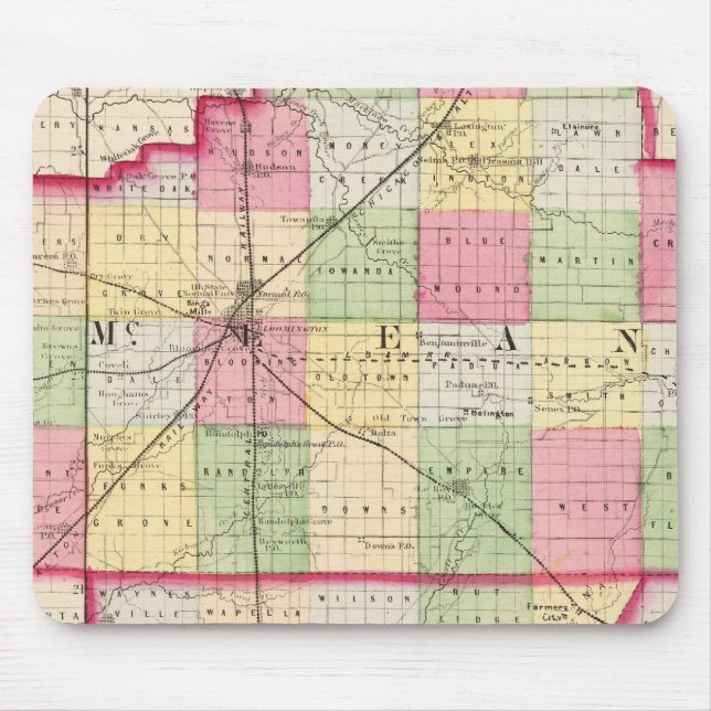 Mousepad McLean, De Witt, Condados Piatt (Frente)