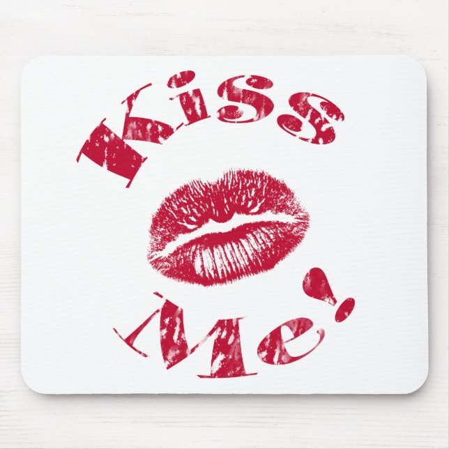 Mousepad Me Beije! Lábios Vermelhos (Frente)