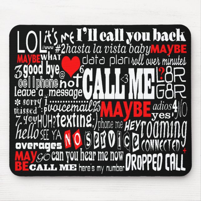 Mousepad Me Ligue... Talvez (cores escuras) (Frente)