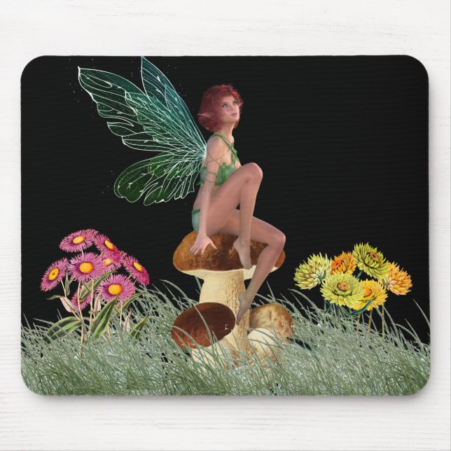Mousepad Meadow Fairy é sentada no banheiro à noite (Frente)