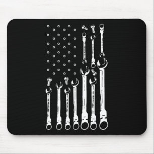 Mousepad Mecânico do carro de bandeira Patriótica Americano