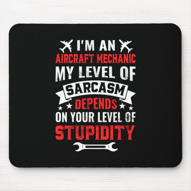 Mousepad Mecânico Sou Mecânico De Aeronave (Frente)