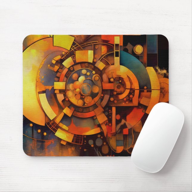 Mousepad Mecanismo Solar Steampunk Abstrato (Com mouse)