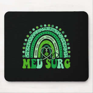 Mousepad Med Surg Arco-íris Leopardo Dia de São Patrício En
