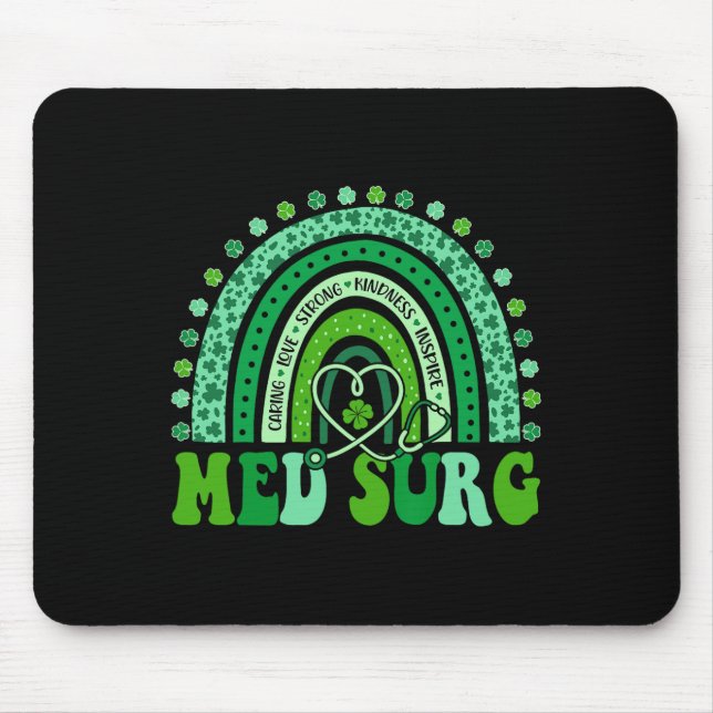 Mousepad Med Surg Arco-íris Leopardo Dia de São Patrício En (Frente)