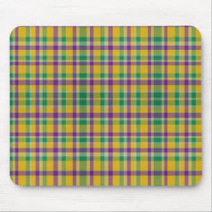 Mousepad Medalha colorida Mardi Gras Gingham