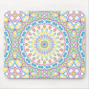 Mousepad Medalhão de Mandala Colorida de Primavera