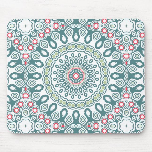 Mousepad Medalhão Global Estilo Verde e Azul (Frente)