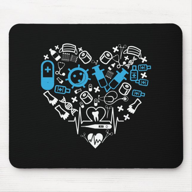 Mousepad Medicina - Coração De Equipamento Médico (Frente)
