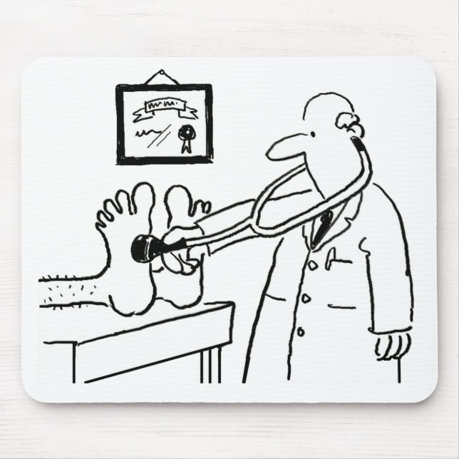Mousepad Médico com Estetoscópio Examinando os Pés (Frente)