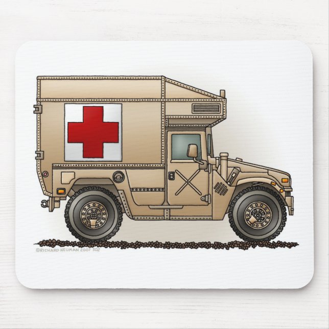 Mousepad Médico militar de Hummer da ambulância (Frente)