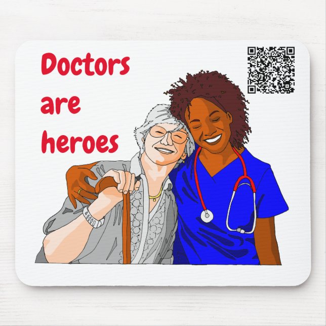 Mousepad Médicos são heróis (Frente)