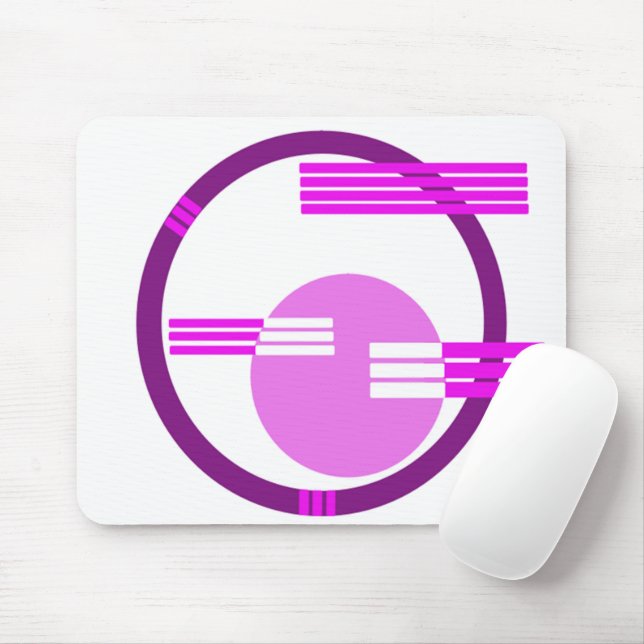 Mousepad Médio do século Abstrato - Roxo (Com mouse)