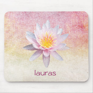Mousepad Meditação de Yoga de Aquarela de Flor Lotus