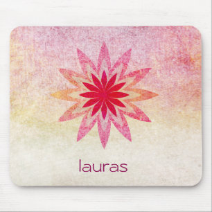 Mousepad Meditação de Yoga de Aquarela de Flor Lotus