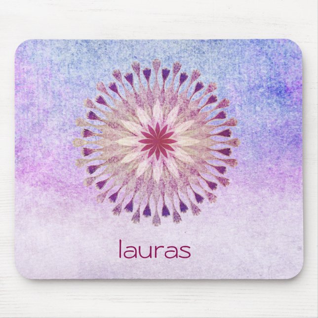 Mousepad Meditação de Yoga de Aquarela de Flor Lotus (Frente)