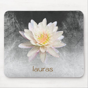 Mousepad Meditação de Yoga de Aquarela de Flor Lotus