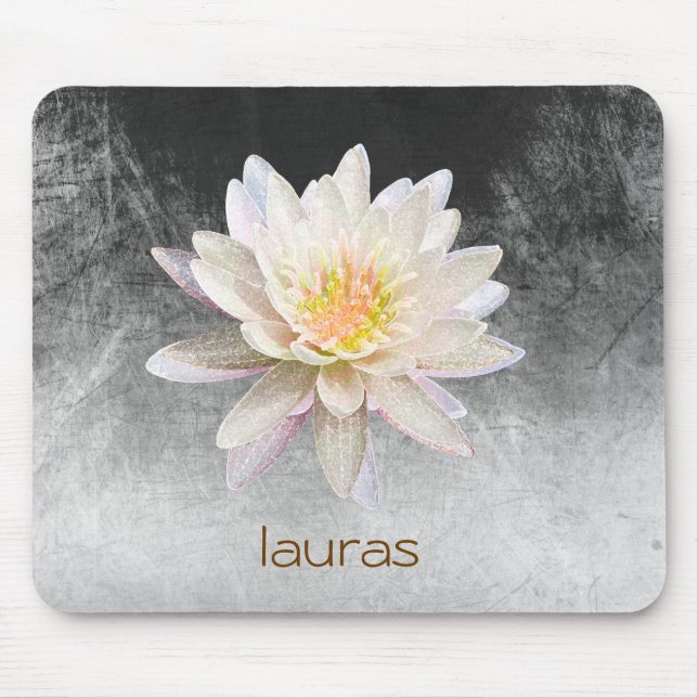 Mousepad Meditação de Yoga de Aquarela de Flor Lotus (Frente)