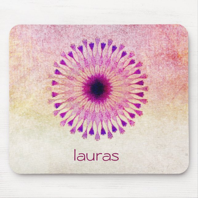 Mousepad Meditação de Yoga de Aquarela de Flor Lotus (Frente)