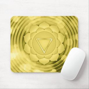 Mousepad Meditação Espiritual Dourada Elegante Chakra Zen