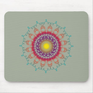 Mousepad Meditação holística Mandala Damask Yoga